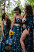 The Flora Top - Indigo Diamond Tie-Dye