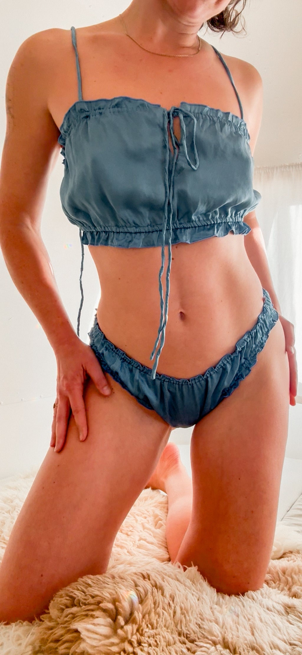 The Flora Top - Celestia Blue